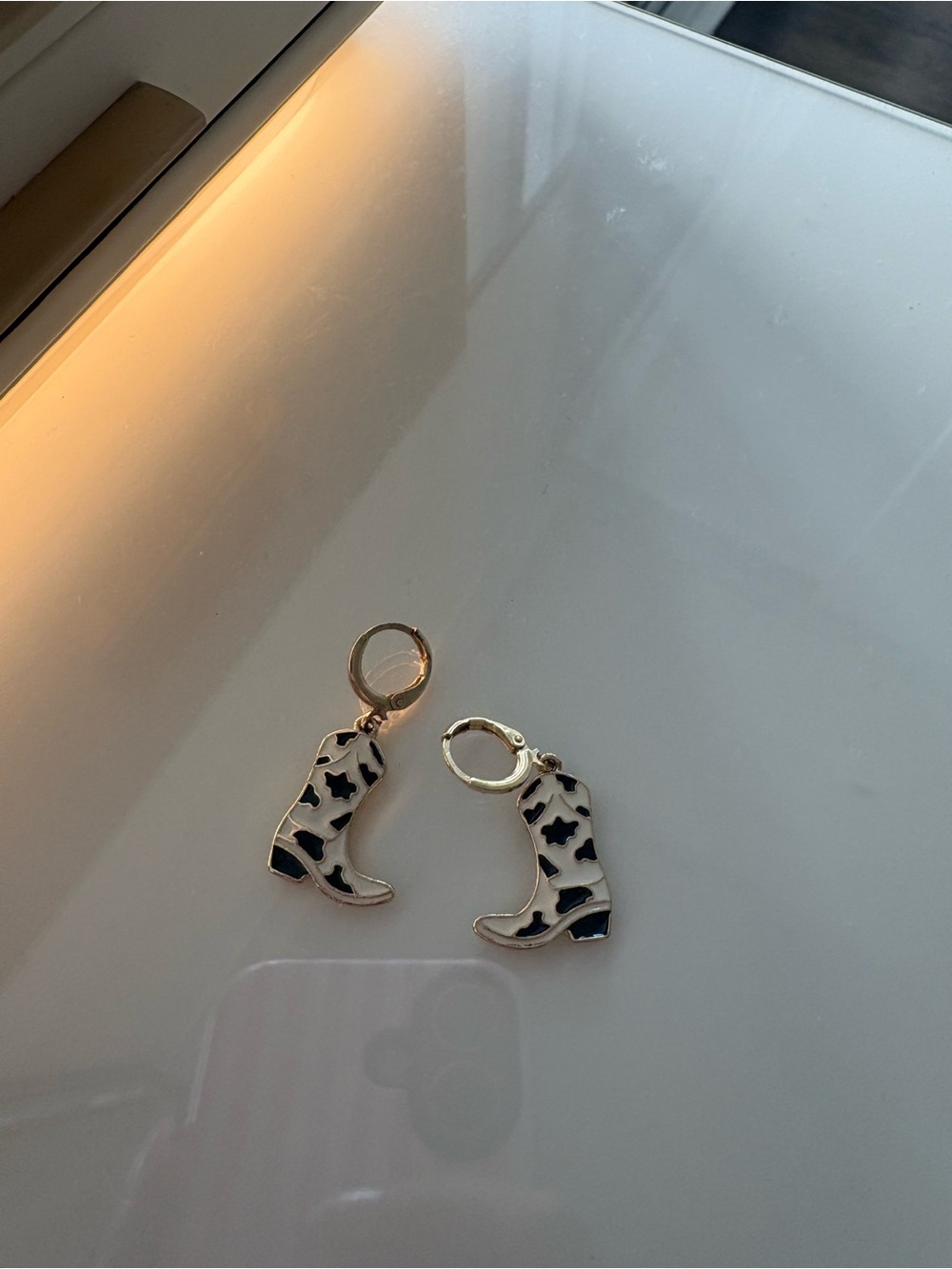 Cow print earrings